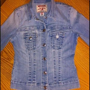 TRUE RELIGION DESIGNER DENIM JEAN JACKET!!